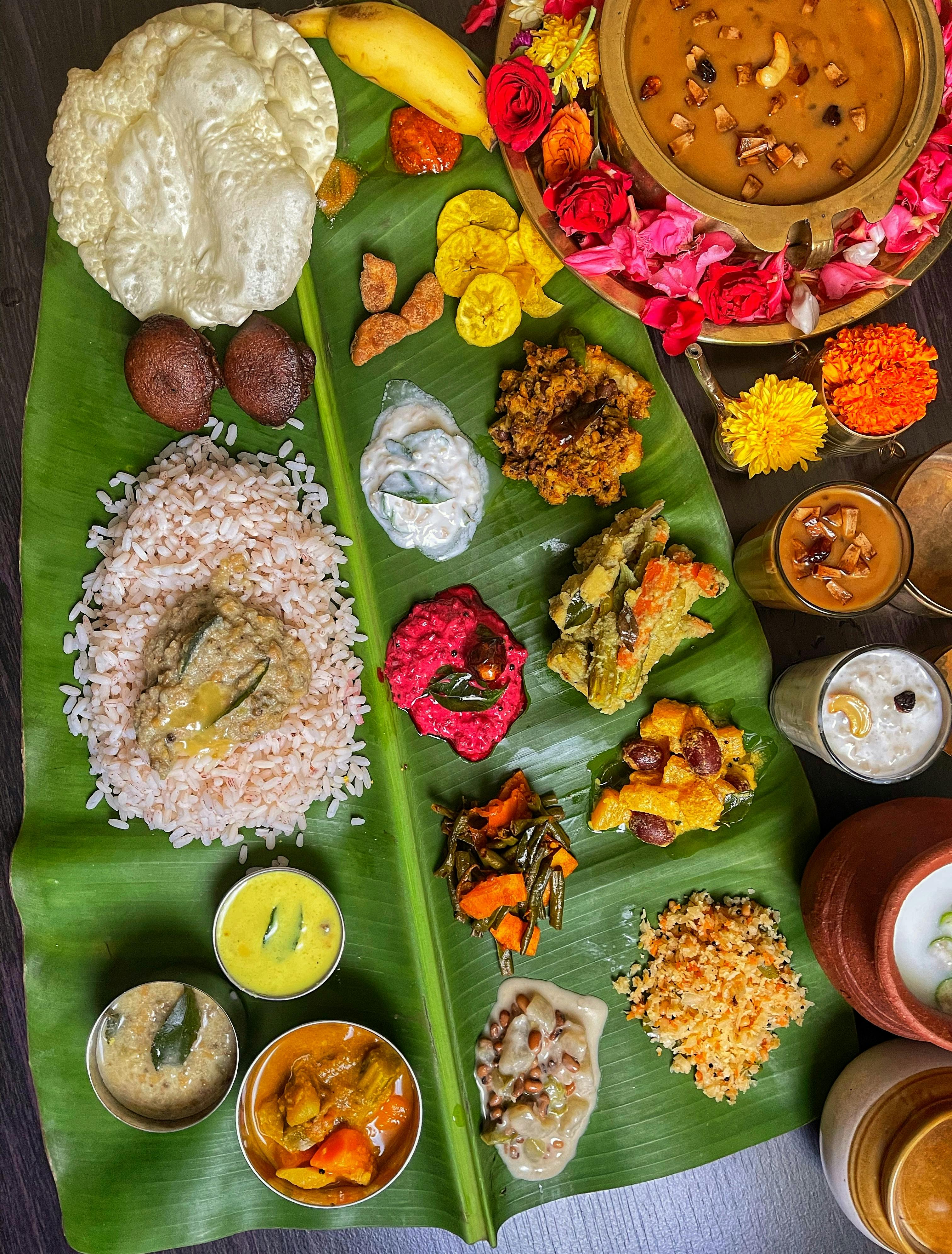 Various types of rice and lentils used in South Indian cooking